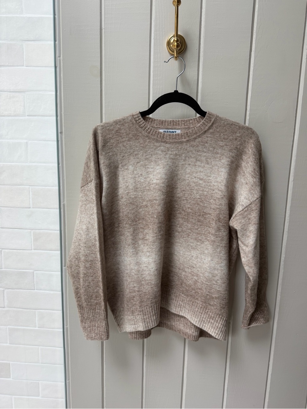 Old Navy Cream-Tan Ombre Crewneck Sweater